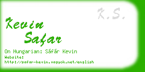kevin safar business card